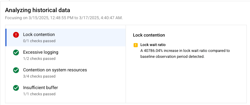 Situation und Nachweise für Cloud SQL for PostgreSQL