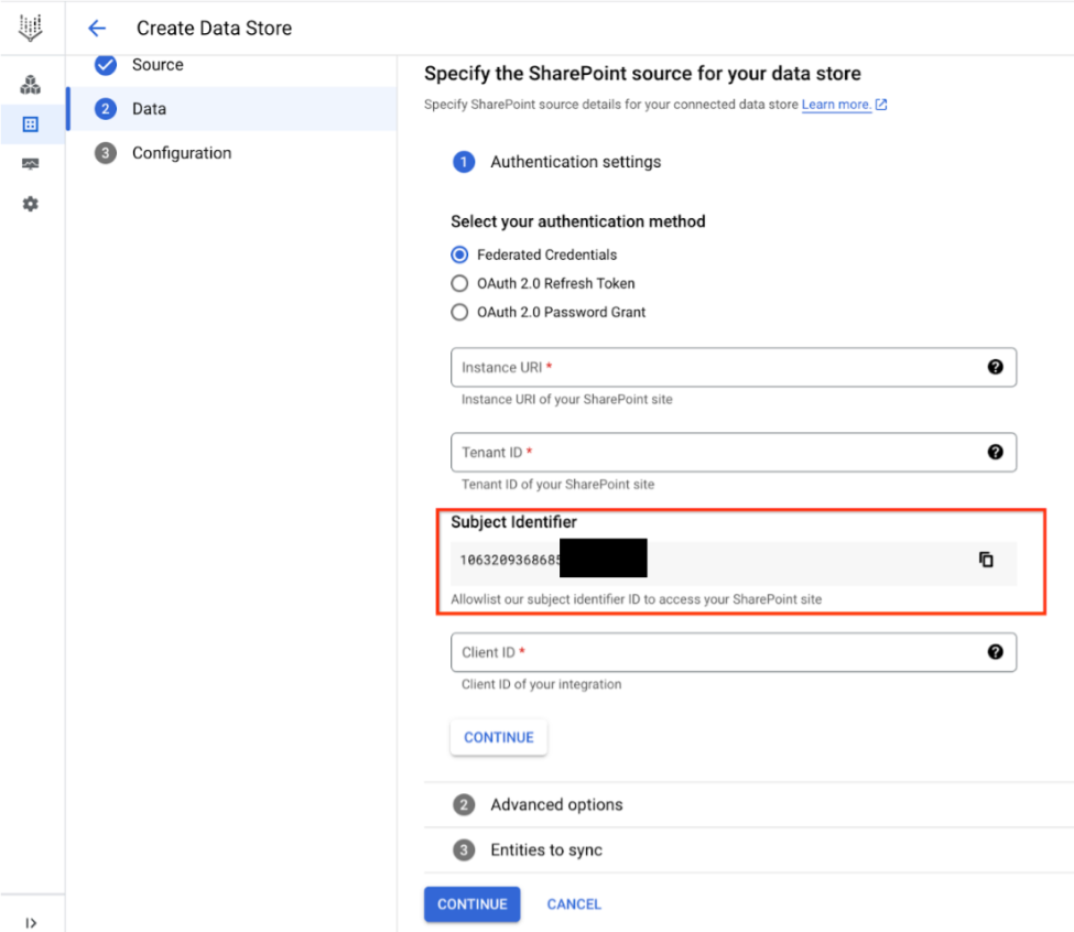 Tenha em atenção o identificador do assunto na consola