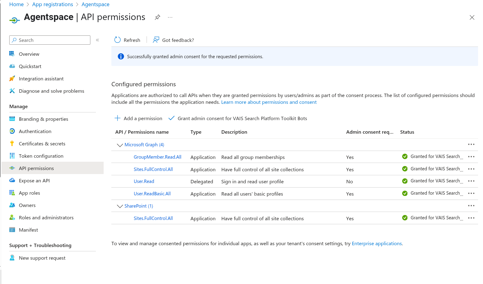 Vérifier les autorisations de l'API