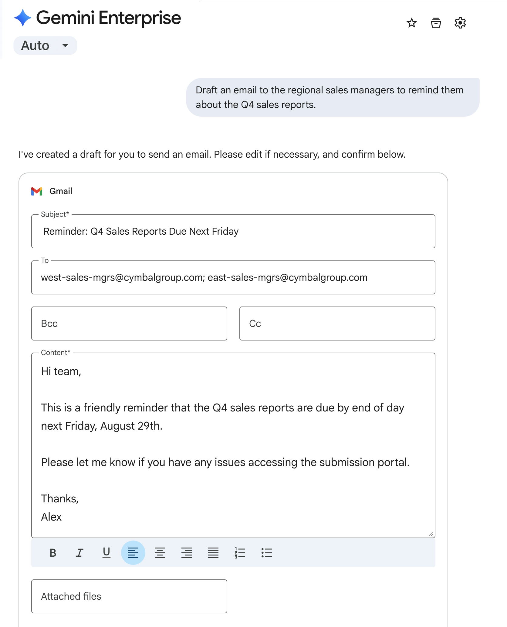 Send an email in Gmail