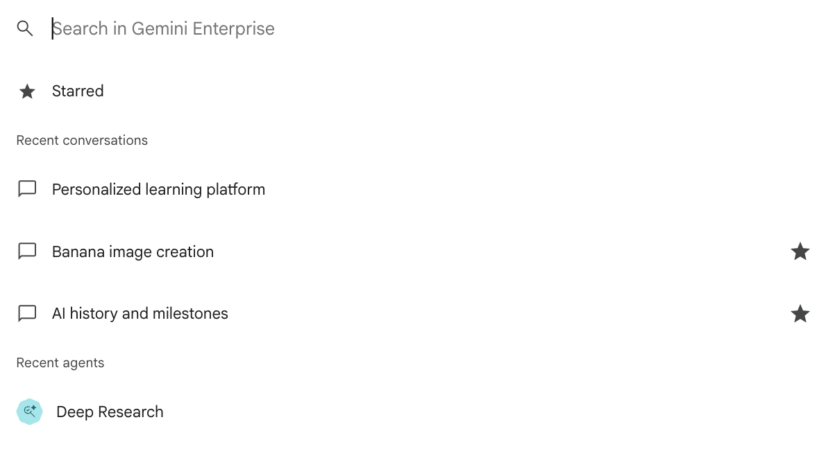 Search your Gemini Enterprise chats and uploaded files