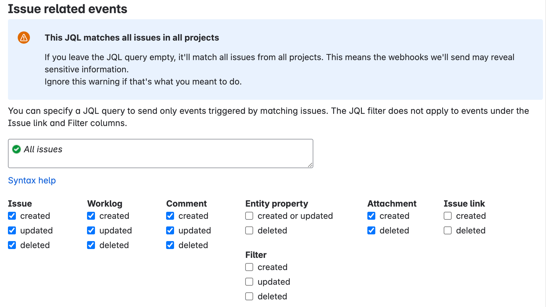 Eventi relativi ai problemi dell'amministratore Jira