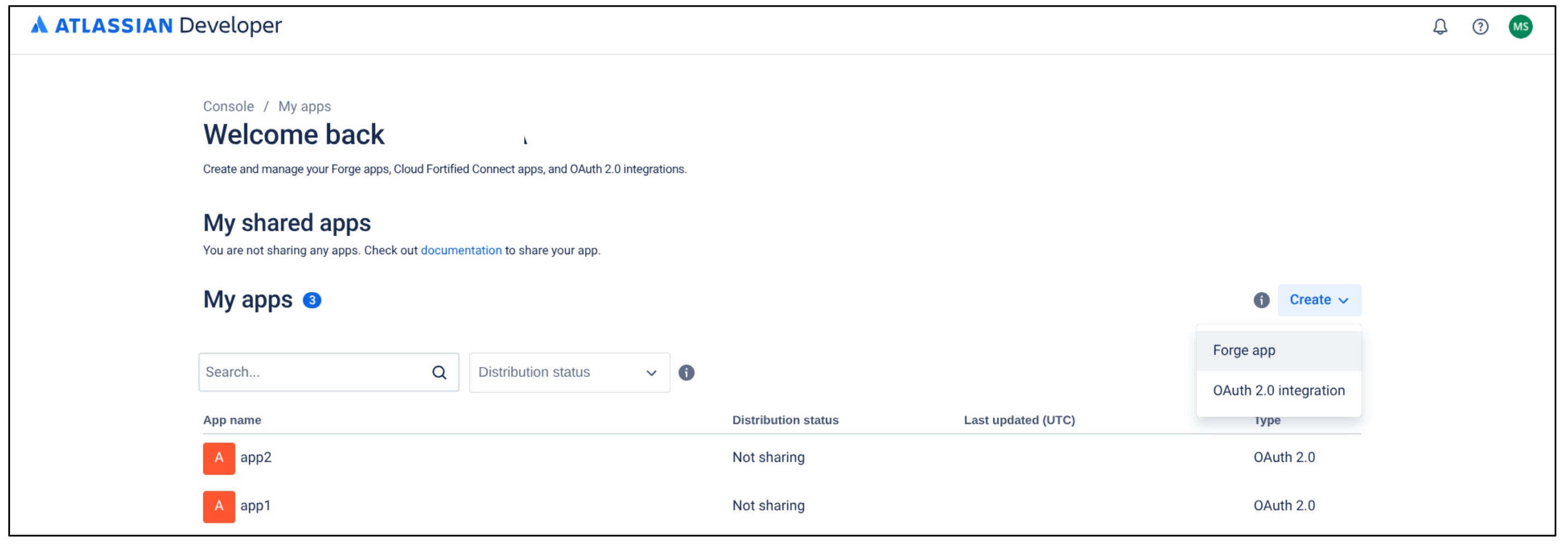 Selecciona Integración de OAuth 2.0