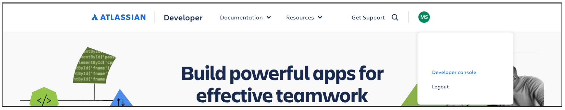 選取開發人員控制台