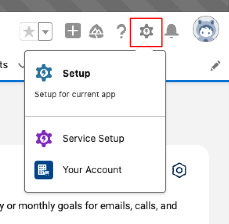 seleziona la configurazione per l'app Salesforce