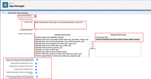Mengaktifkan dan mengonfigurasi Setelan OAuth
