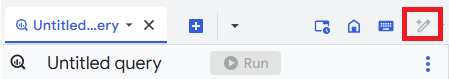 Gemini button in the BigQuery toolbar.