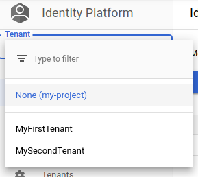 Drop-down-Menü für Mandantenfähigkeit