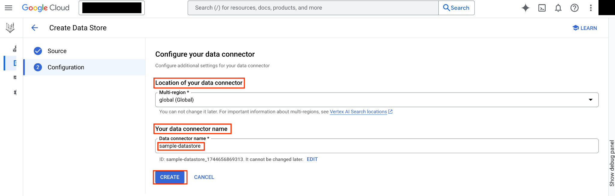 Configure the data connector.