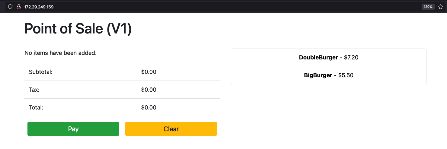 Aplikasi Point-Of-Sales yang berjalan di cluster bare metal yang diekspos melalui LoadBalancer di OpenStack