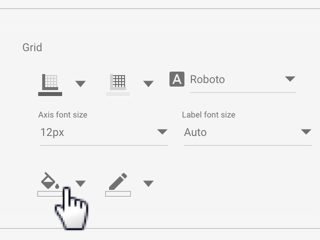 Di menu tab Gaya diagram batang, kursor akan mengarahkan kursor ke ikon Latar belakang diagram untuk memilih warna latar belakang petak diagram.