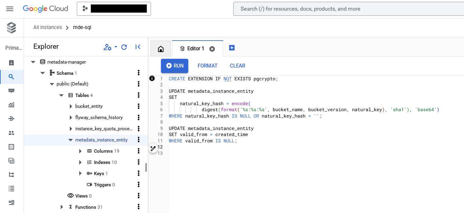 Cloud SQL query
