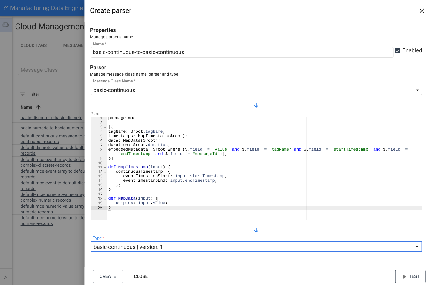 Basic-continuous Parser