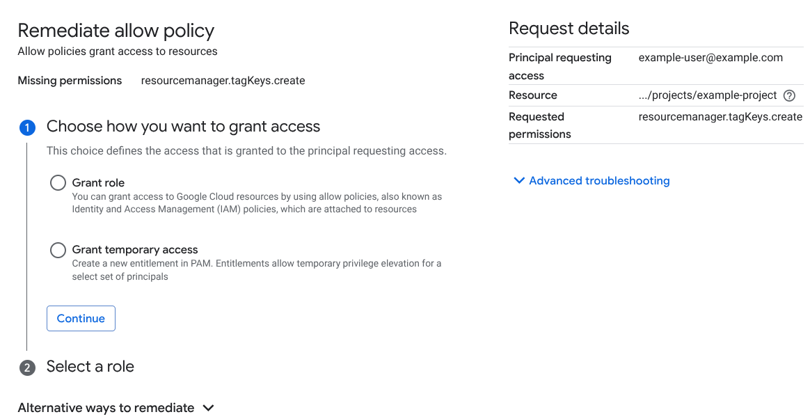 The policy remediation summary page showing allow policy details.