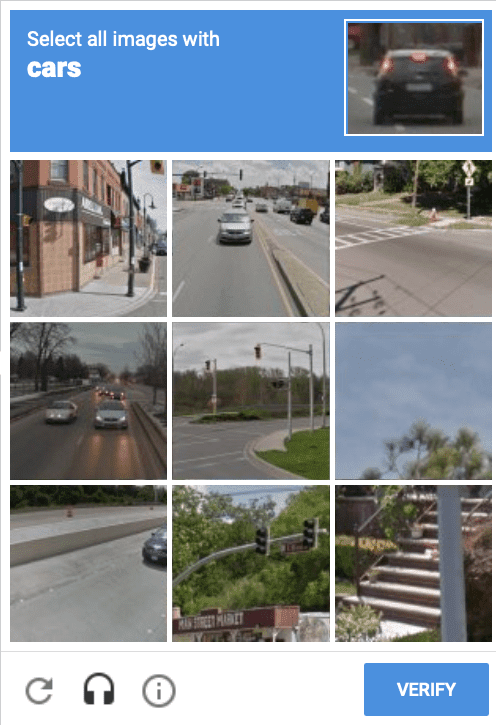 Ejemplo de un desafío de CAPTCHA 