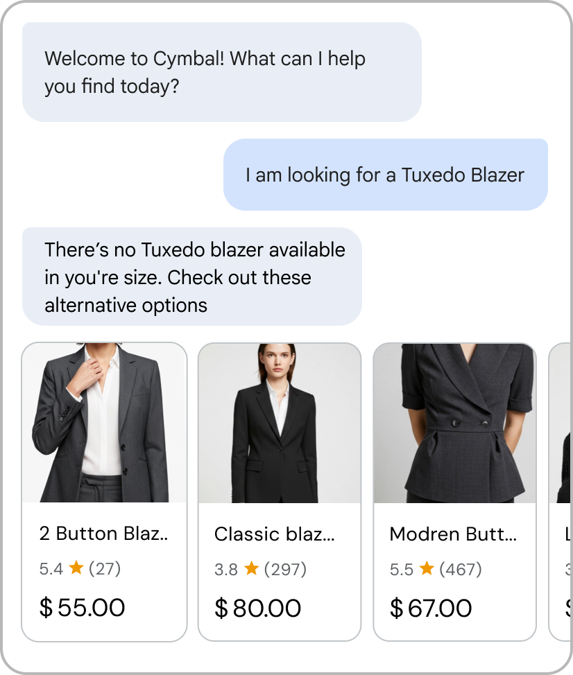 Conversational search shows transparent limitations if a query can't be understood or if it returns only limited results.