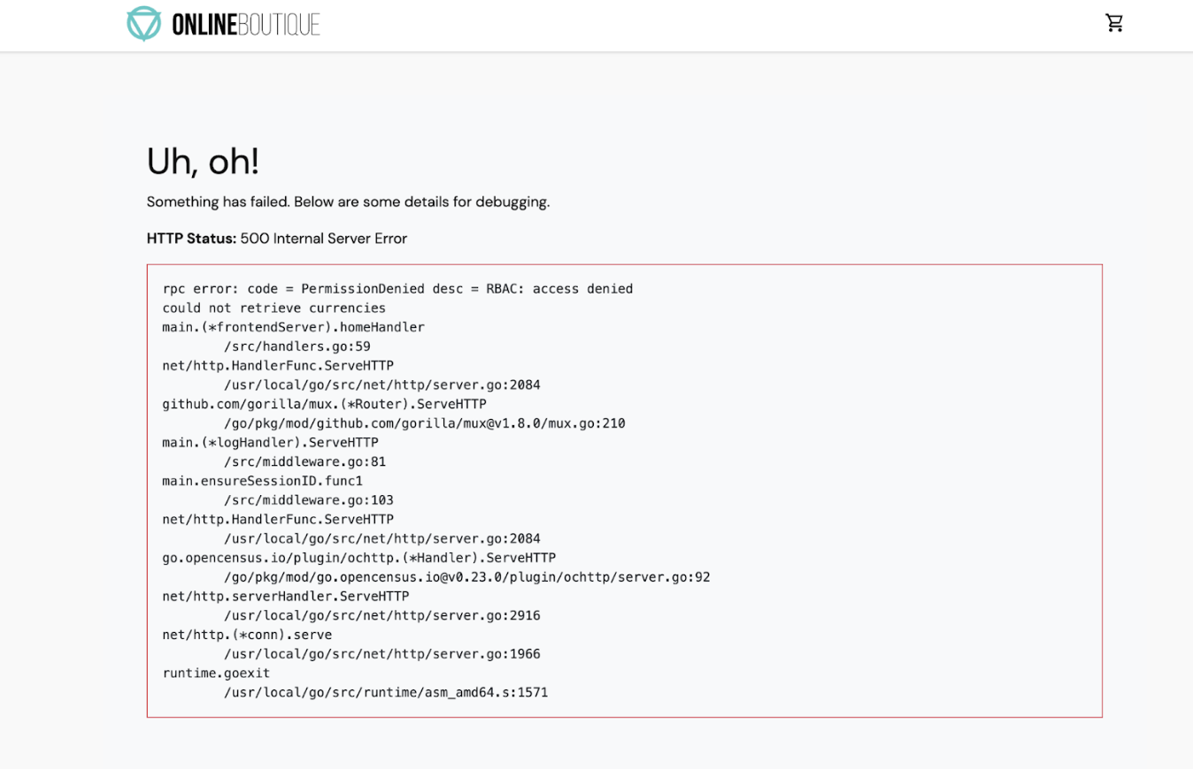 Error de 500 de authz rbac