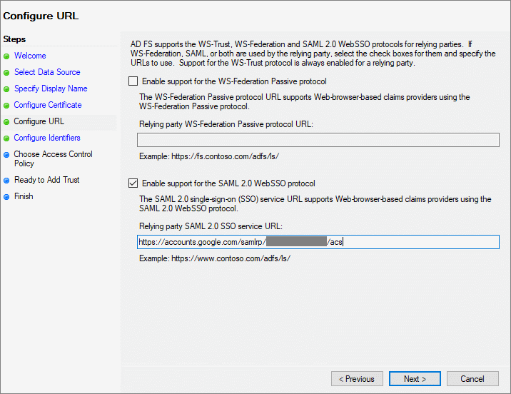 Unterstützung für das SAML 2.0-WebSSO-Protokoll aktivieren