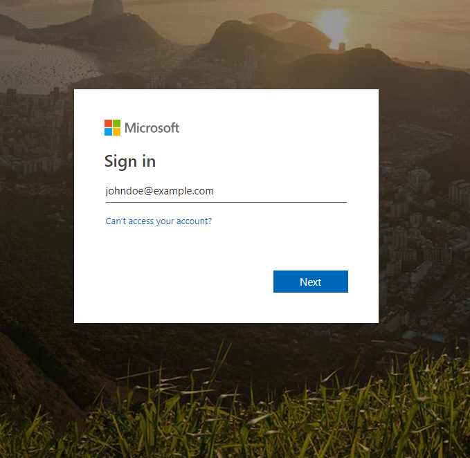 Microsoft Entra ID 登入對話方塊。