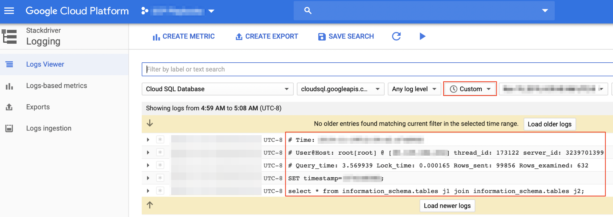 Trovare una query nel file mysql-slow.log.