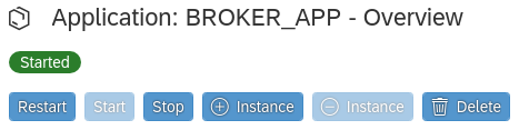 A green Started indicator shows that the Google Cloud Service Broker is started