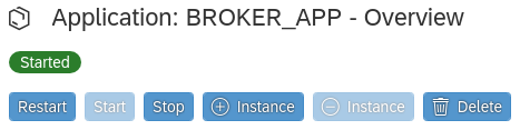 綠色的「Started」指標顯示 Google Cloud Service Broker 已啟動