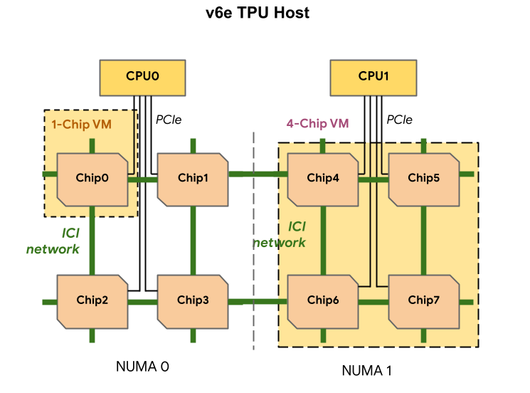 Diagram of a v6e host