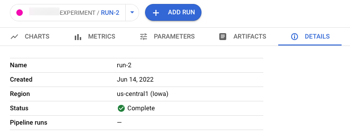 Details zur Vertex AI-Testausführung