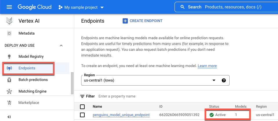 Endpoint tanpa model yang di-deploy ke endpoint tersebut.