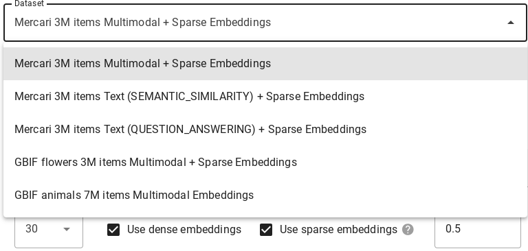 Interroger les résultats à l'aide de la démo interactive en direct de Vector Search