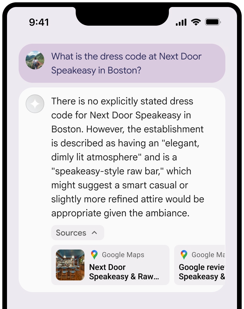 Prompt with response and sources