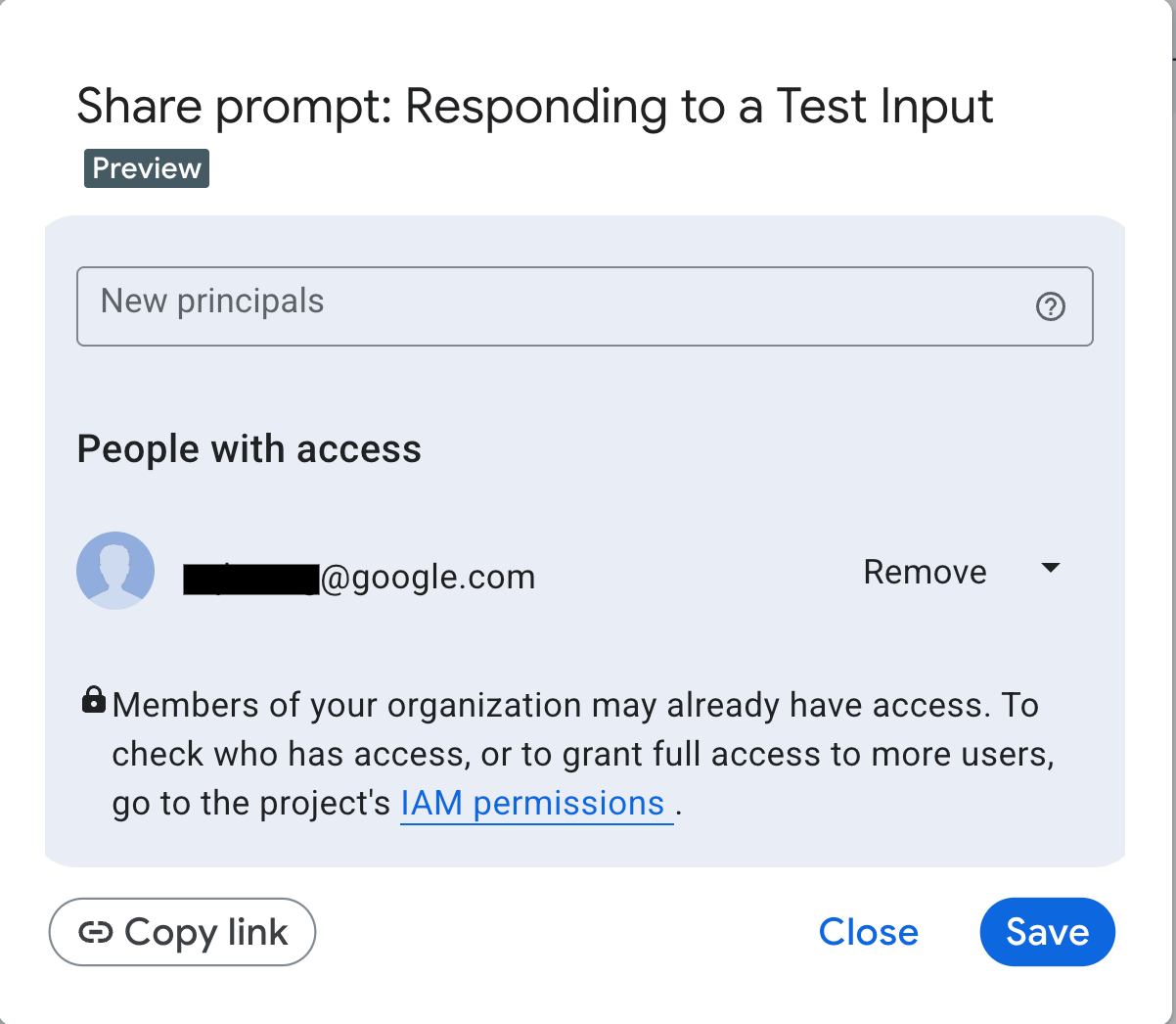 Interrompi condivisione prompt