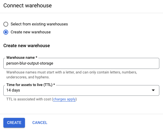 Warehouse-Knoten in der Benutzeroberfläche hinzufügen