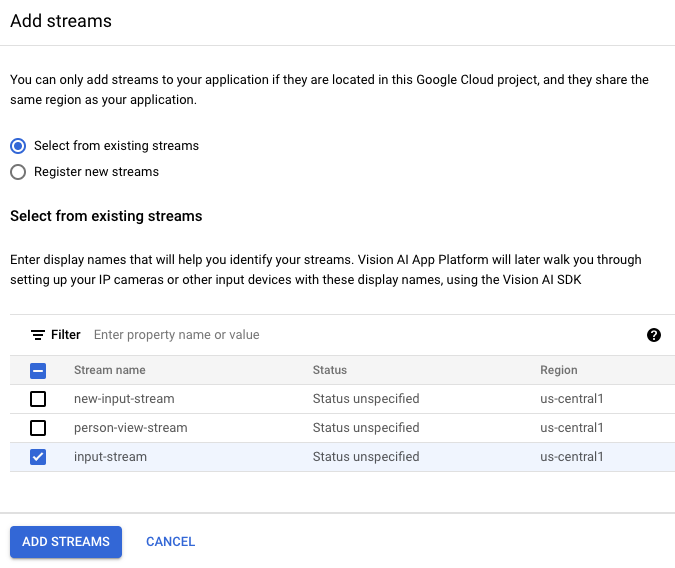 Aggiungere il menu degli stream nell&#39;interfaccia utente