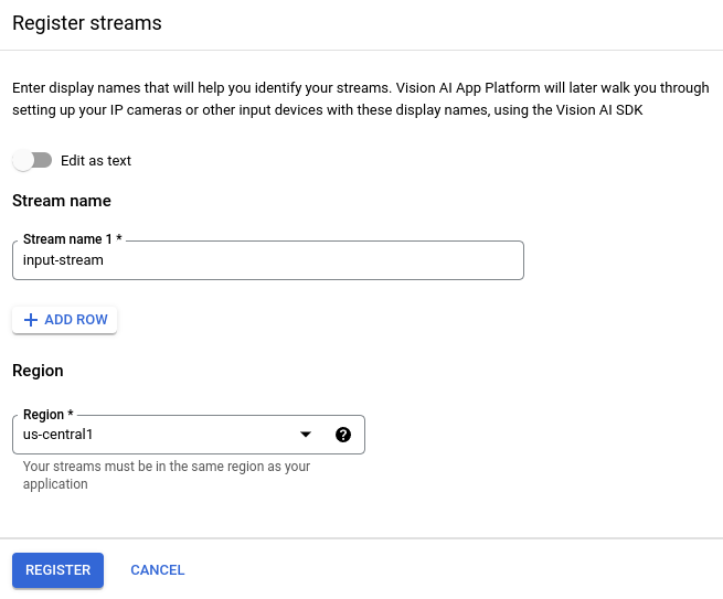 Mendaftarkan opsi streaming di UI