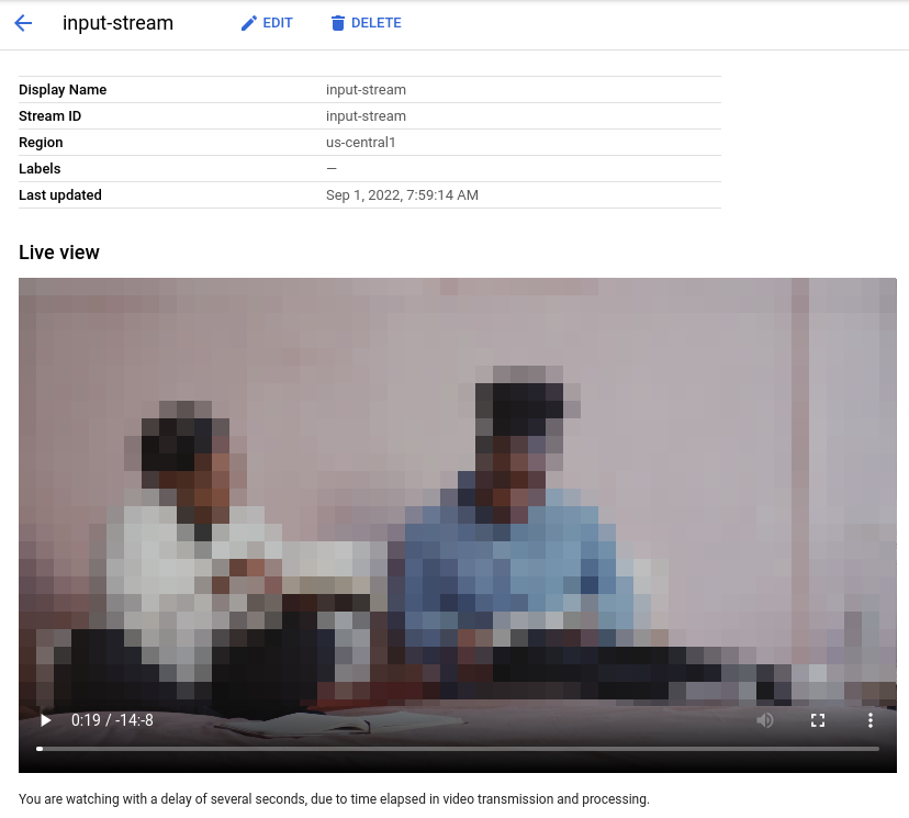 Tampilan video live yang sedang di-streaming di UI