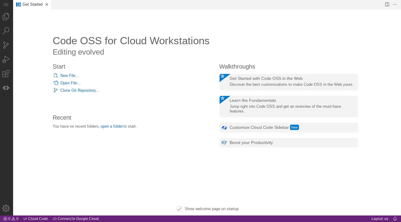 Cloud Workstations 基本编辑器